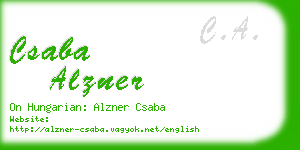 csaba alzner business card